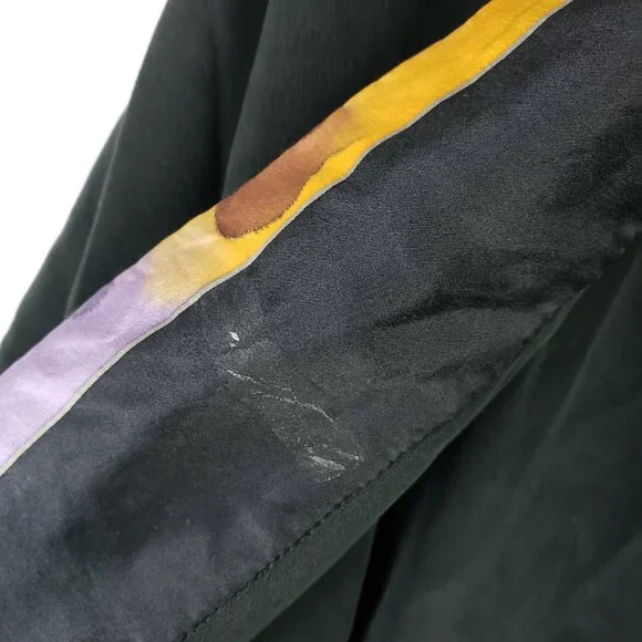 Invisible World Alaska Kimono Jacket 100% Silk Hand Painted Black size M Relaxed - Picture 13 of 14